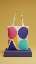 Canvas Tote Bag with Bold Motif